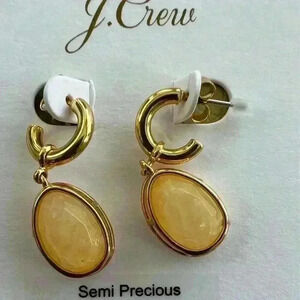 J Crew Framed Stone Drop Earrings